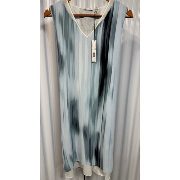T-Tahari Fergie Dress G1G Patina Gradient Blue/White/Gray Fully Lined Size Med - Picture 1 of 7
